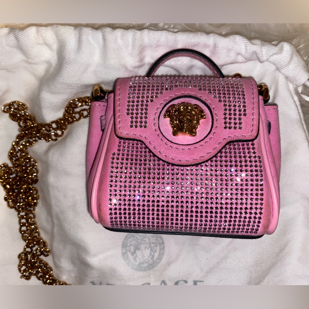 Versace Pink/Crystal La Medusa Micro Bag